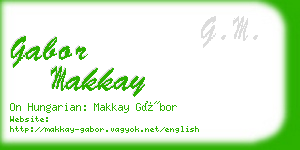 gabor makkay business card